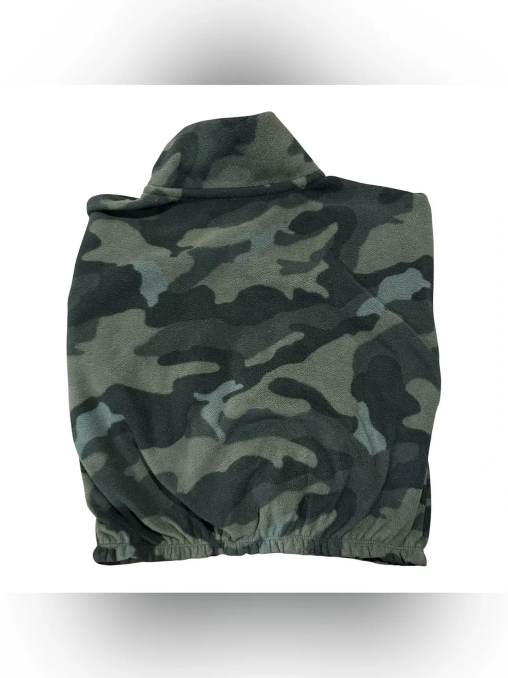 Old Navy Kids' Green Camo Quarter-Zip Pullover Jacket S 6/7